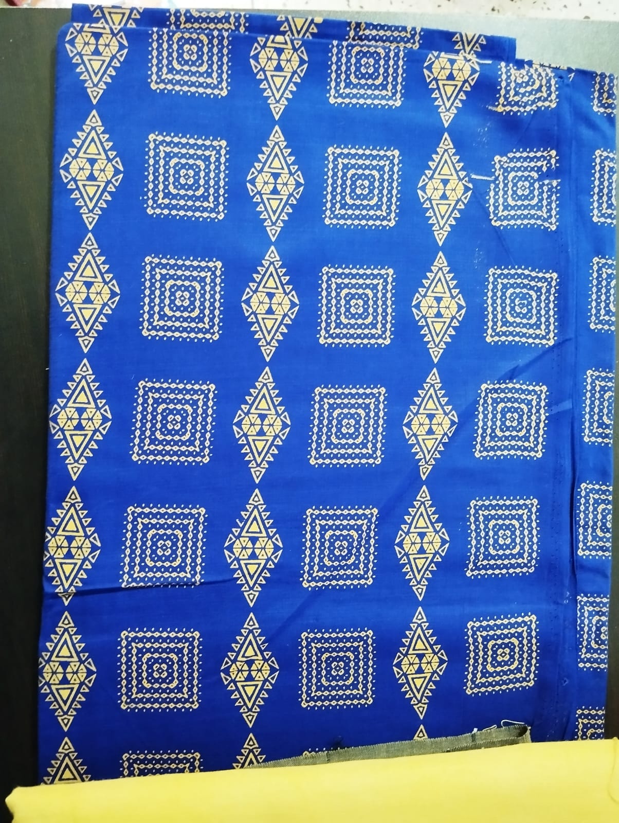 Royal Blue Printed 100% Pure Cotton 3-Piece